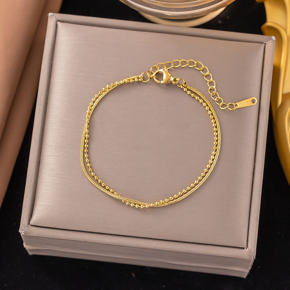 MYKI Gold Plated Dainty Bracelet with Charms | MYKI(MKBRAD873G-SSYI)