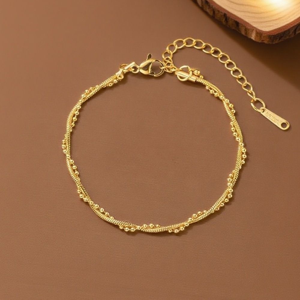 MYKI Gold Plated Dainty Bracelet with Charms | MYKI(MKBRAD873G-SSYI)