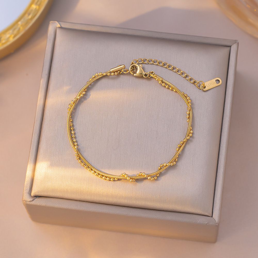 MYKI Gold Plated Dainty Bracelet with Charms | MYKI(MKBRAD873G-SSYI)
