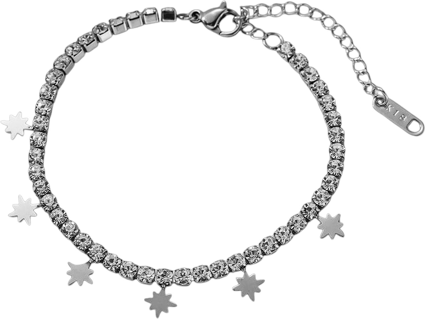 MYKI Star Charm Tennis Bracelet – Anti-Tarnish Sparkle Design(MKBRAD883-SSYI)