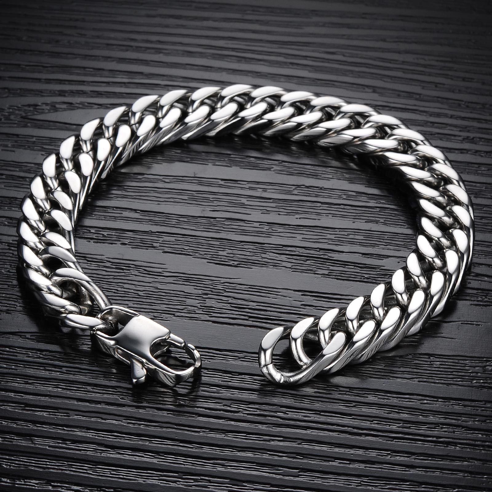MYKI Bold & Sexy Personality Stud Chain Design Titanium Bracelet for Men (MKMBR116-162G)