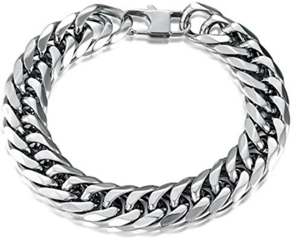 MYKI Bold & Sexy Personality Stud Chain Design Titanium Bracelet for Men (MKMBR116-162G)