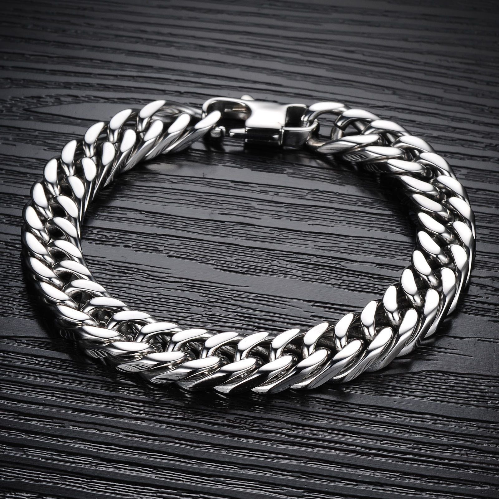 MYKI Bold & Sexy Personality Stud Chain Design Titanium Bracelet for Men (MKMBR116-162G)