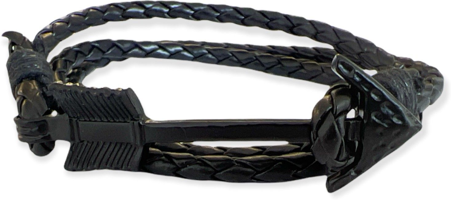 MYKI Fashionable Leather Anchor Bracelet For Mens (MKMBR138)
