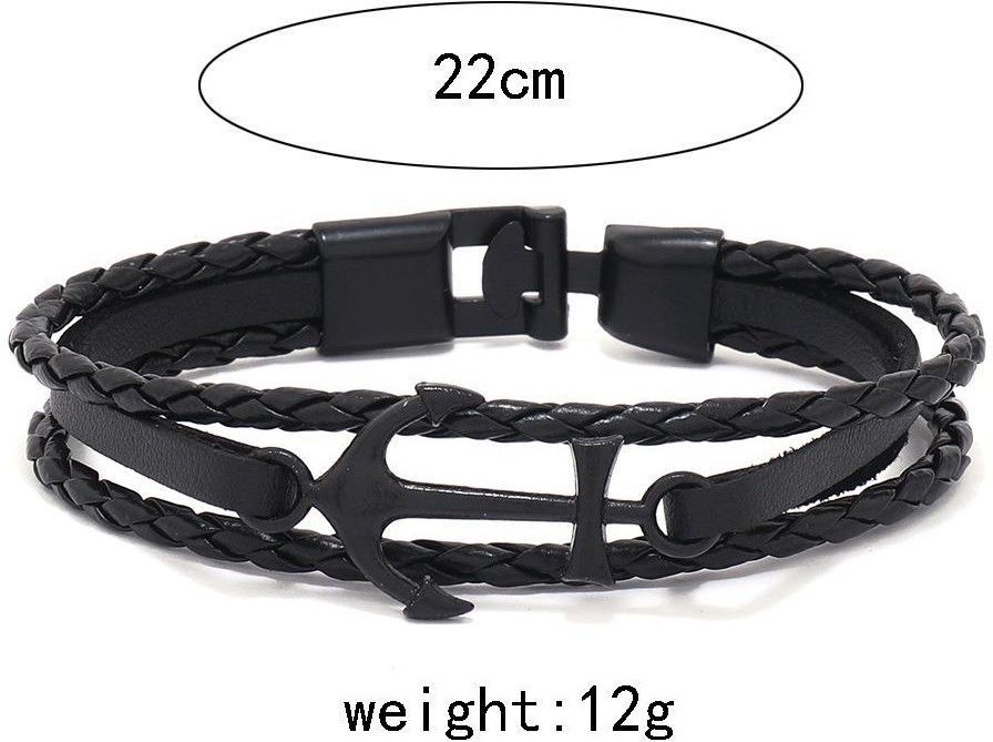 MYKI Stylish Anchor Bracelet For Mens & Boys (MKMBR142-BLACK)