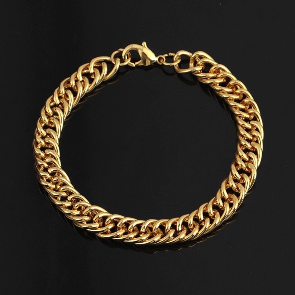 MYKI Bold & Sexy Personality Stud Chain Design Titanium Bracelet for Men (MKMBR116-162G)