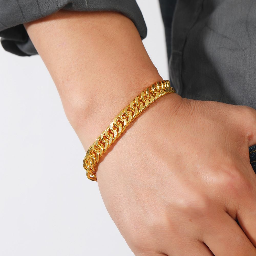 MYKI Bold & Sexy Personality Stud Chain Design Titanium Bracelet for Men (MKMBR116-162G)