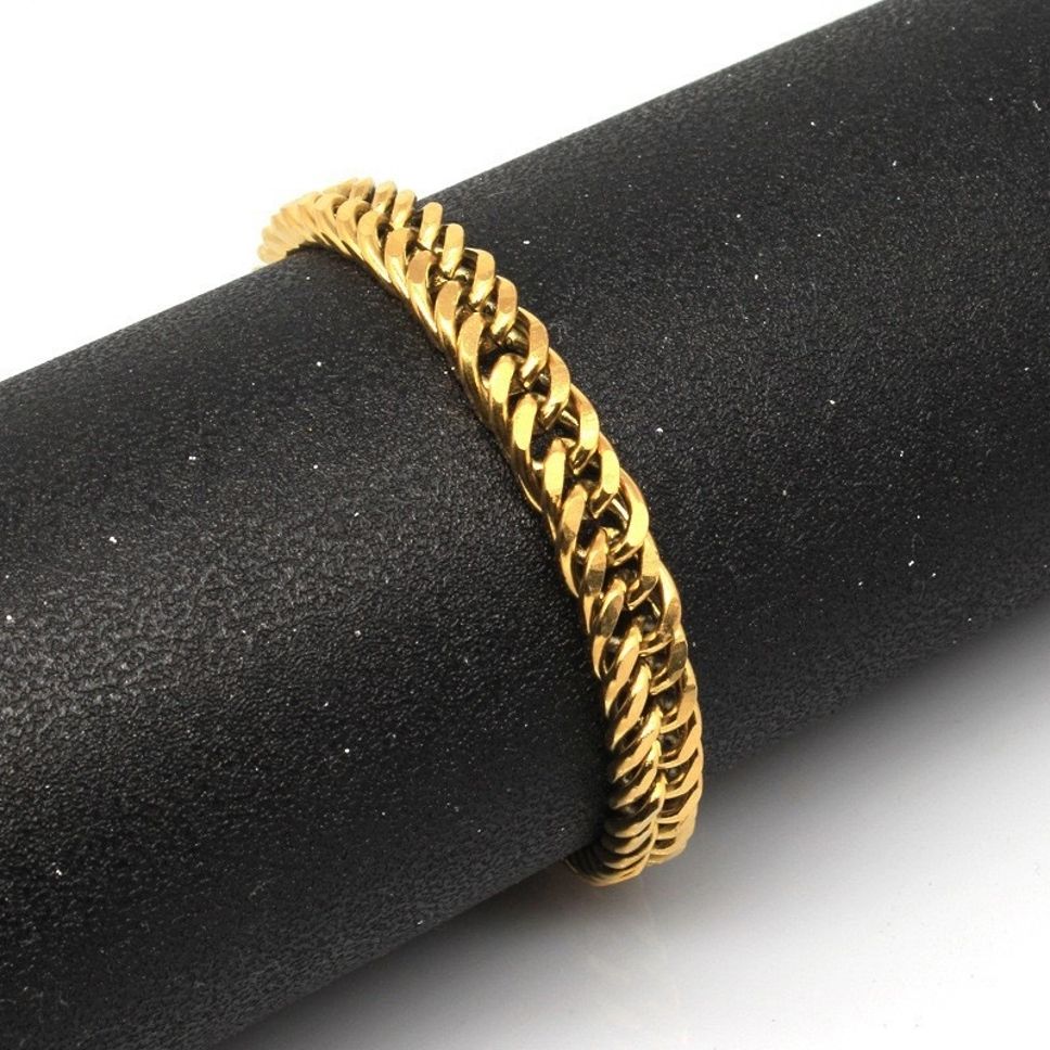 MYKI Bold & Sexy Personality Stud Chain Design Titanium Bracelet for Men (MKMBR116-162G)