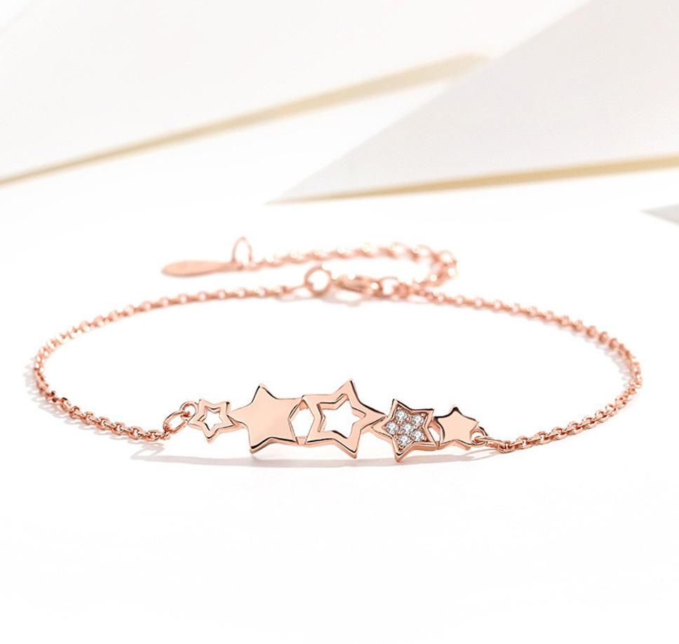 MYKI Dazzling Double Star Cubic Zircon Bracelet (MKBRAD348)