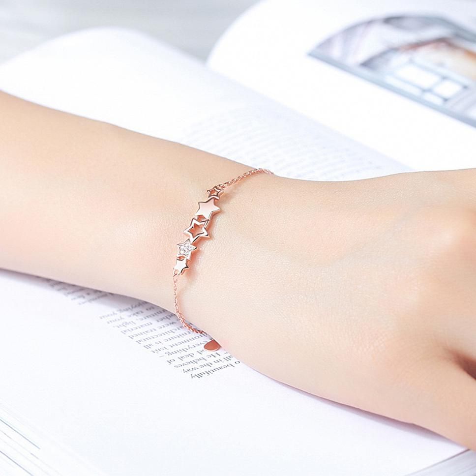 MYKI Dazzling Double Star Cubic Zircon Bracelet (MKBRAD348)