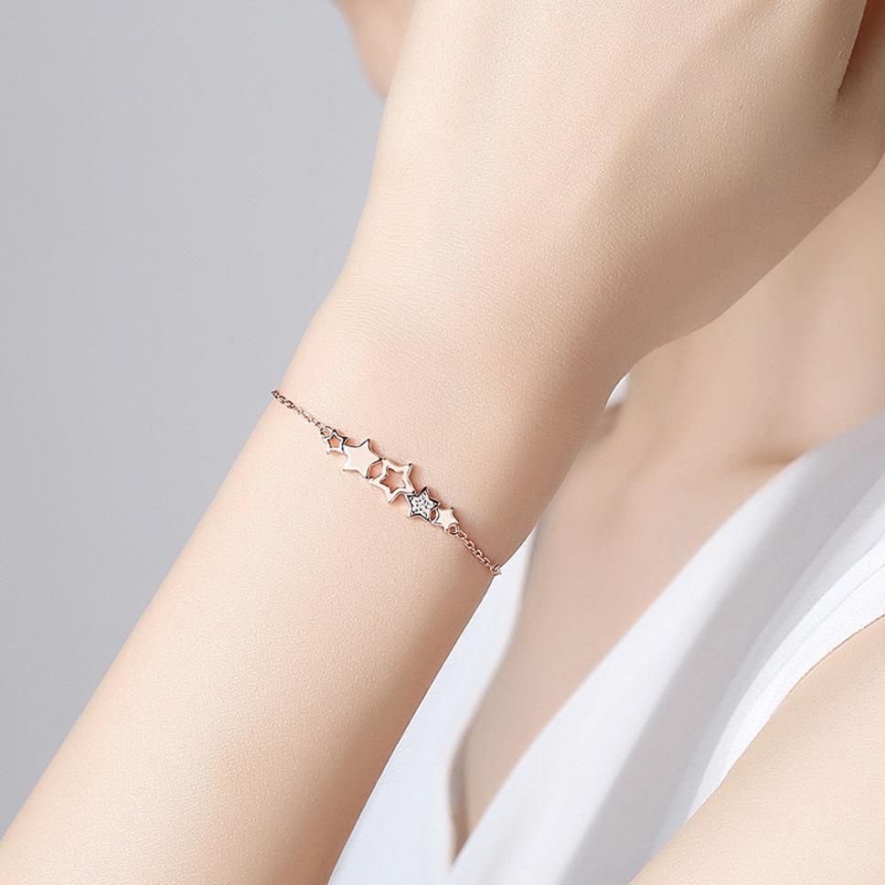 MYKI Dazzling Double Star Cubic Zircon Bracelet (MKBRAD348)