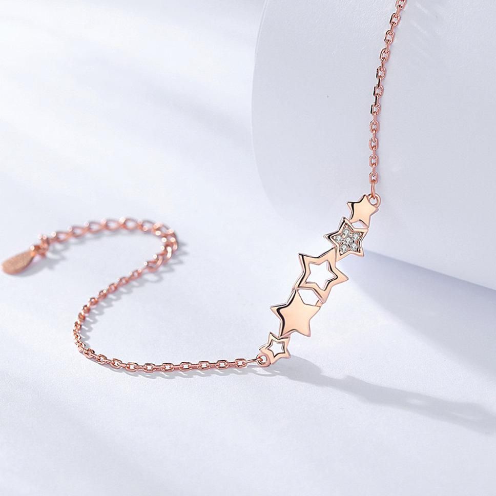 MYKI Dazzling Double Star Cubic Zircon Bracelet (MKBRAD348)