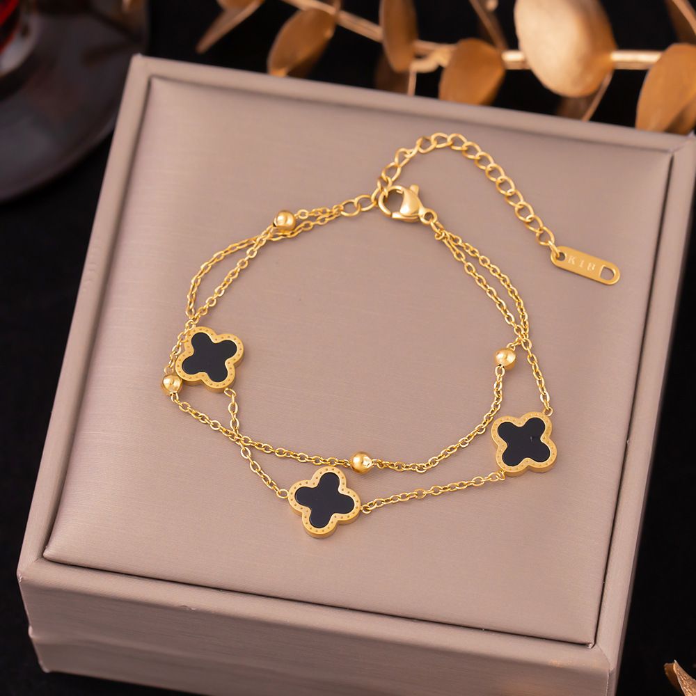 MYKI Dazzling Floral Charm Bracelet (MKBRAD475G)