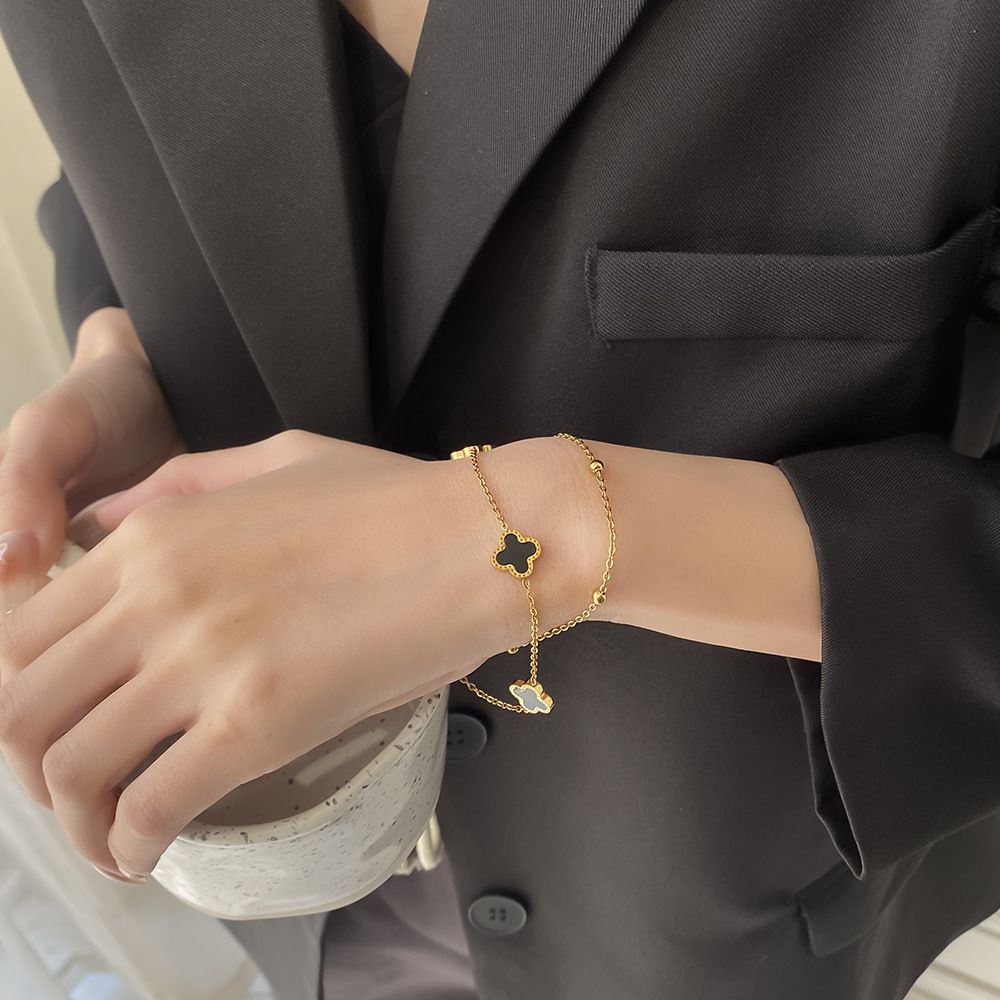 MYKI Dazzling Floral Charm Bracelet (MKBRAD475G)
