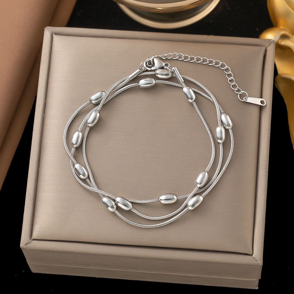 MYKI Multi Layer Bead Bracelet | Anti Tarnish Finish(MKBRAD715-SSYI)