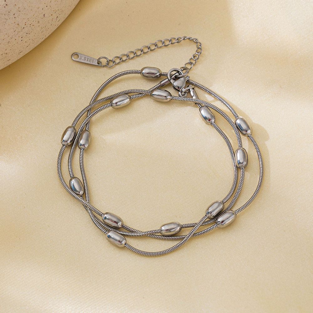 MYKI Multi Layer Bead Bracelet | Anti Tarnish Finish(MKBRAD715-SSYI)
