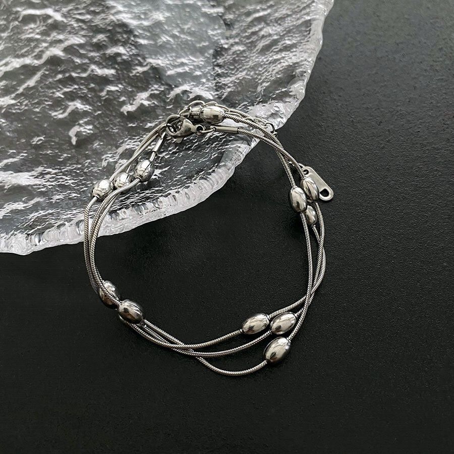 MYKI Multi Layer Bead Bracelet | Anti Tarnish Finish(MKBRAD715-SSYI)