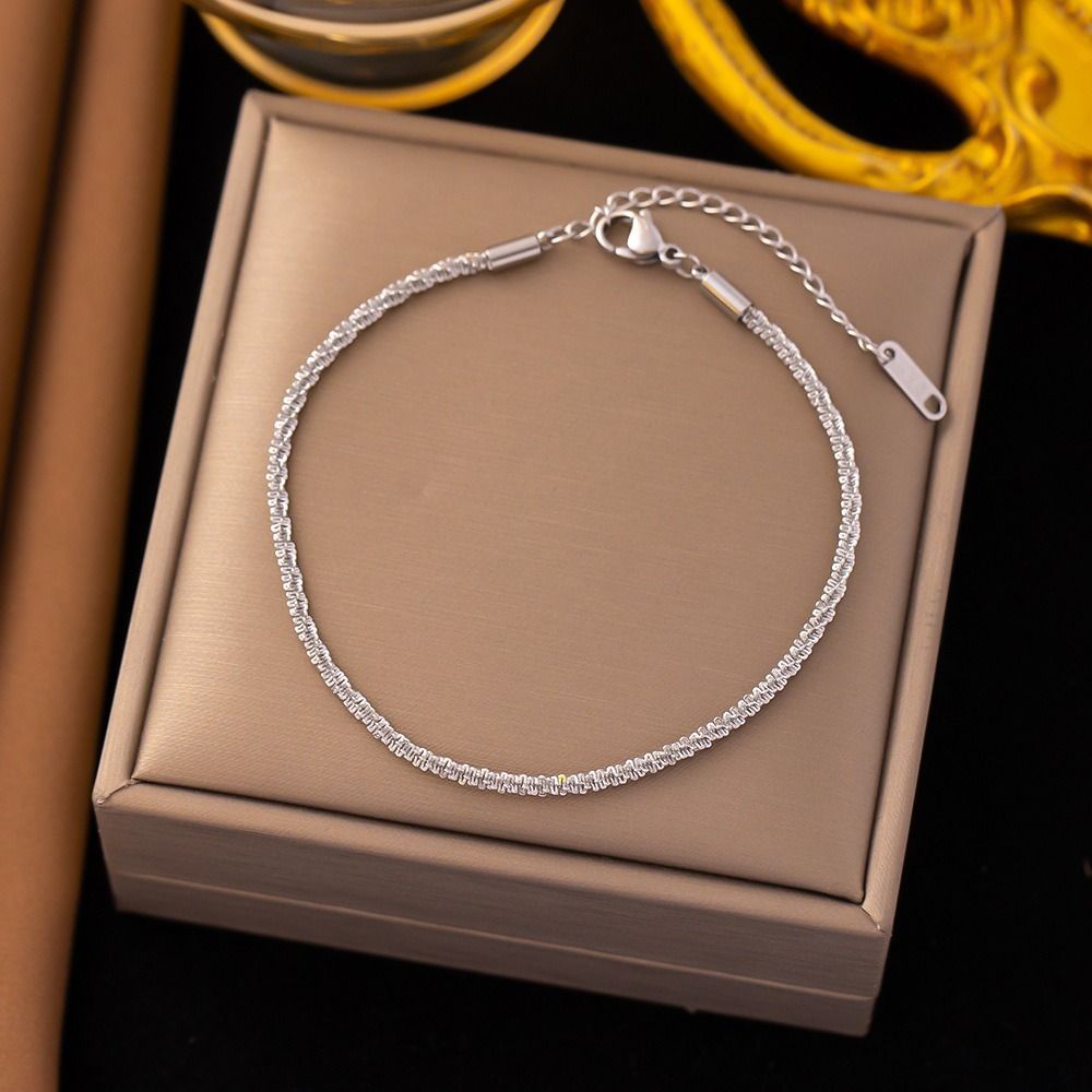 MYKI Textured Dainty Bracelet(MKBRAD716-SSYI)