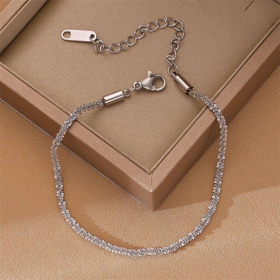 MYKI Textured Dainty Bracelet(MKBRAD716-SSYI)