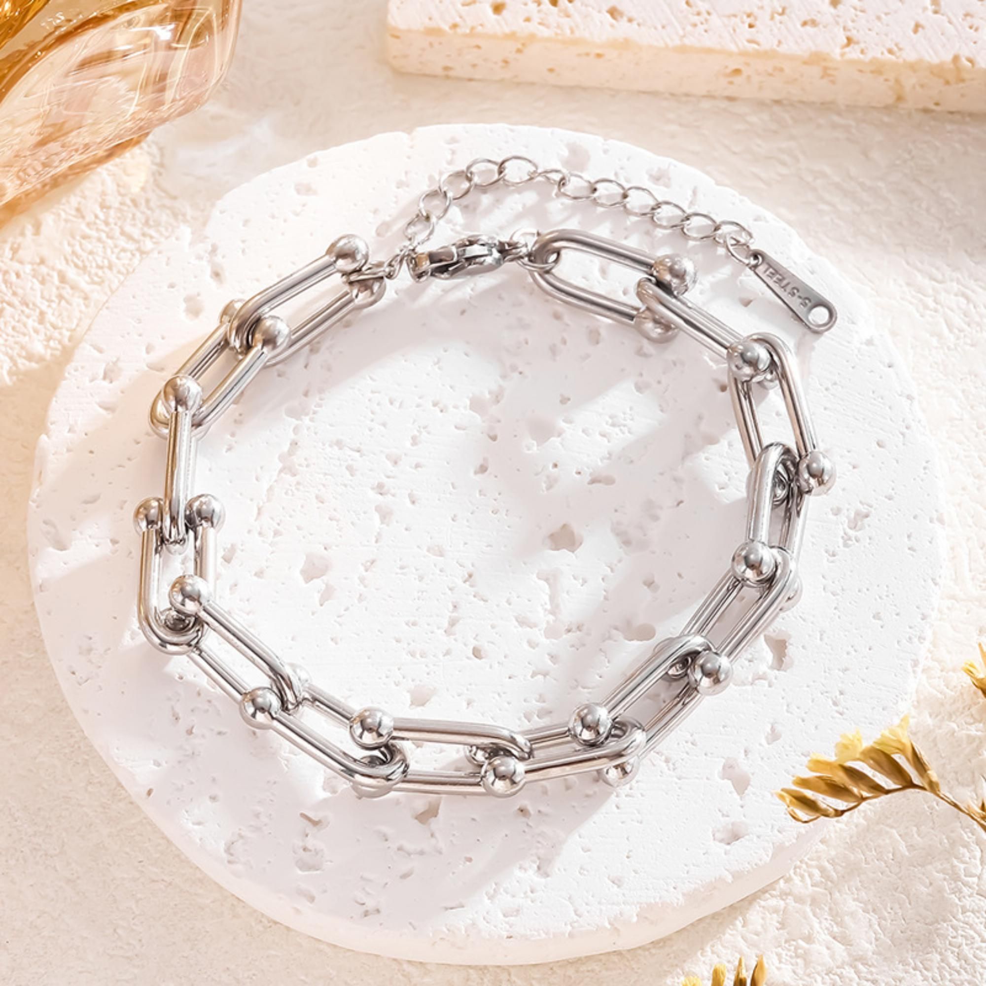 MYKI Chunky Ball-Link Bracelet(MKBRAD717-SSYI)