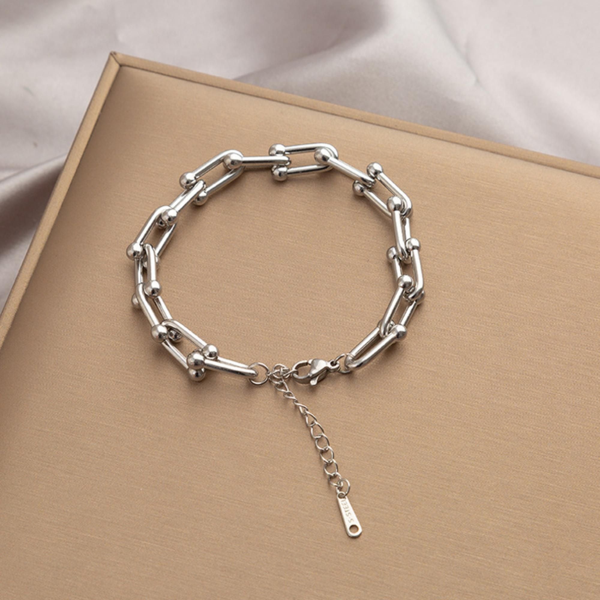 MYKI Chunky Ball-Link Bracelet(MKBRAD717-SSYI)