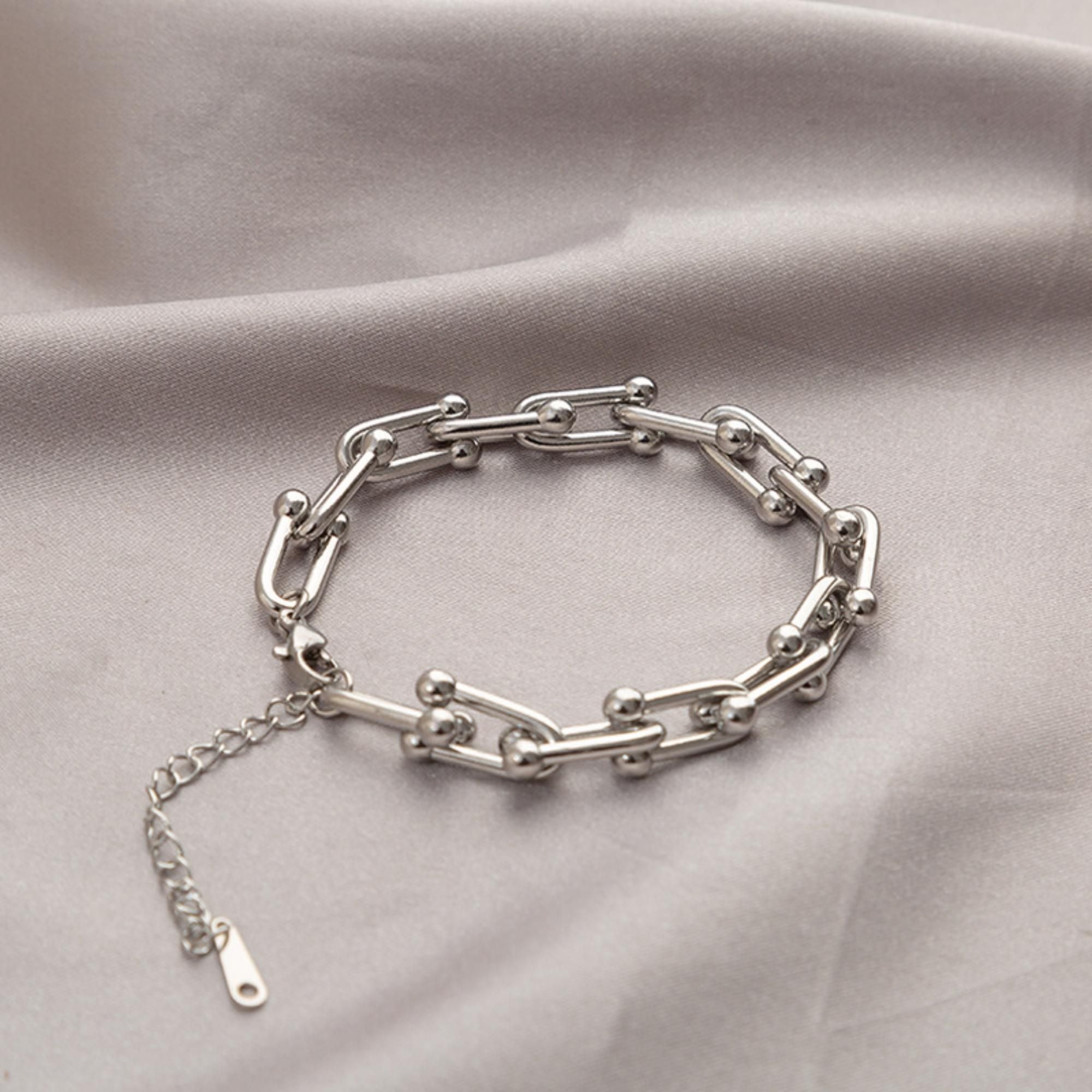 MYKI Chunky Ball-Link Bracelet(MKBRAD717-SSYI)