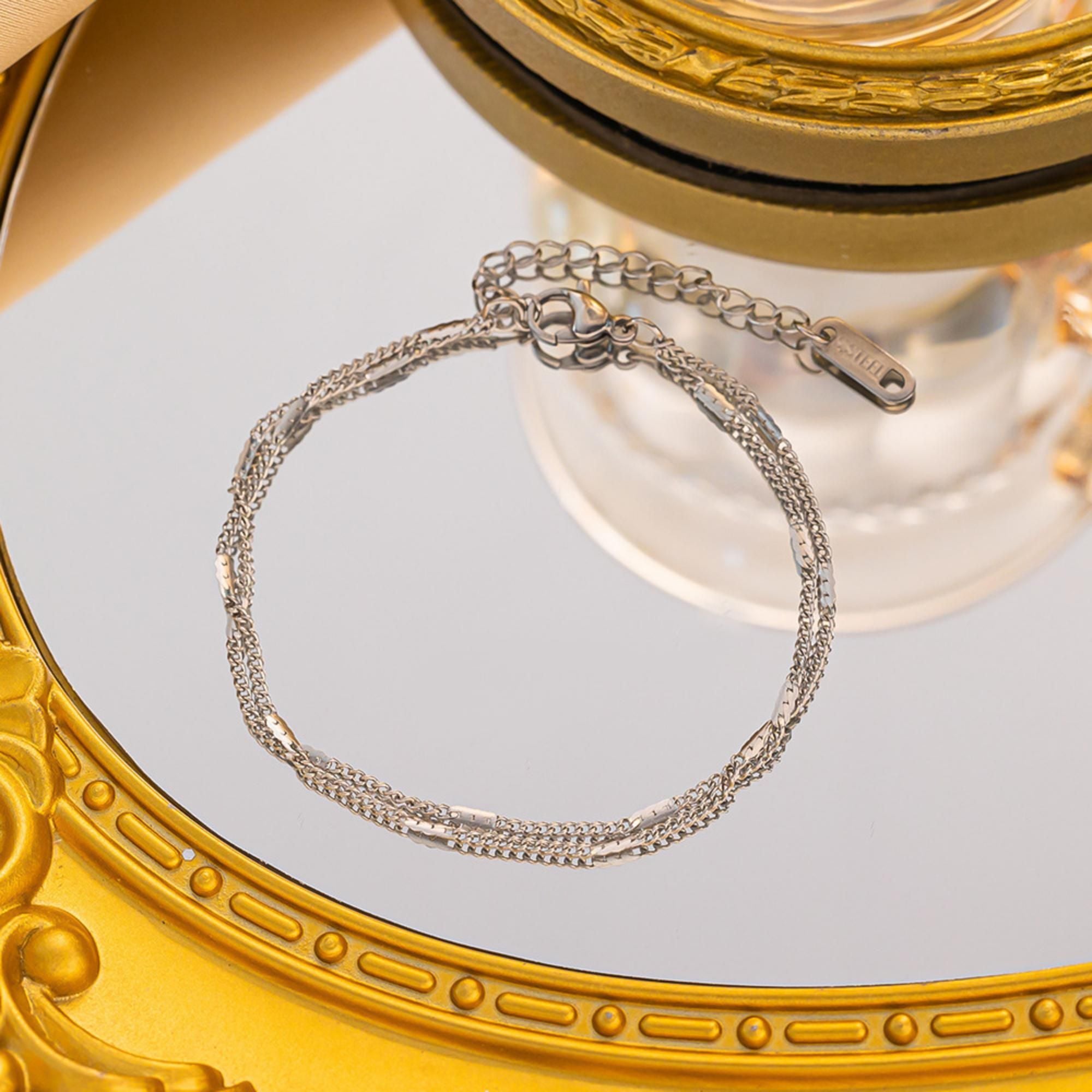 MYKI Double-Chain Bracelet(MKBRAD718-SSYI)