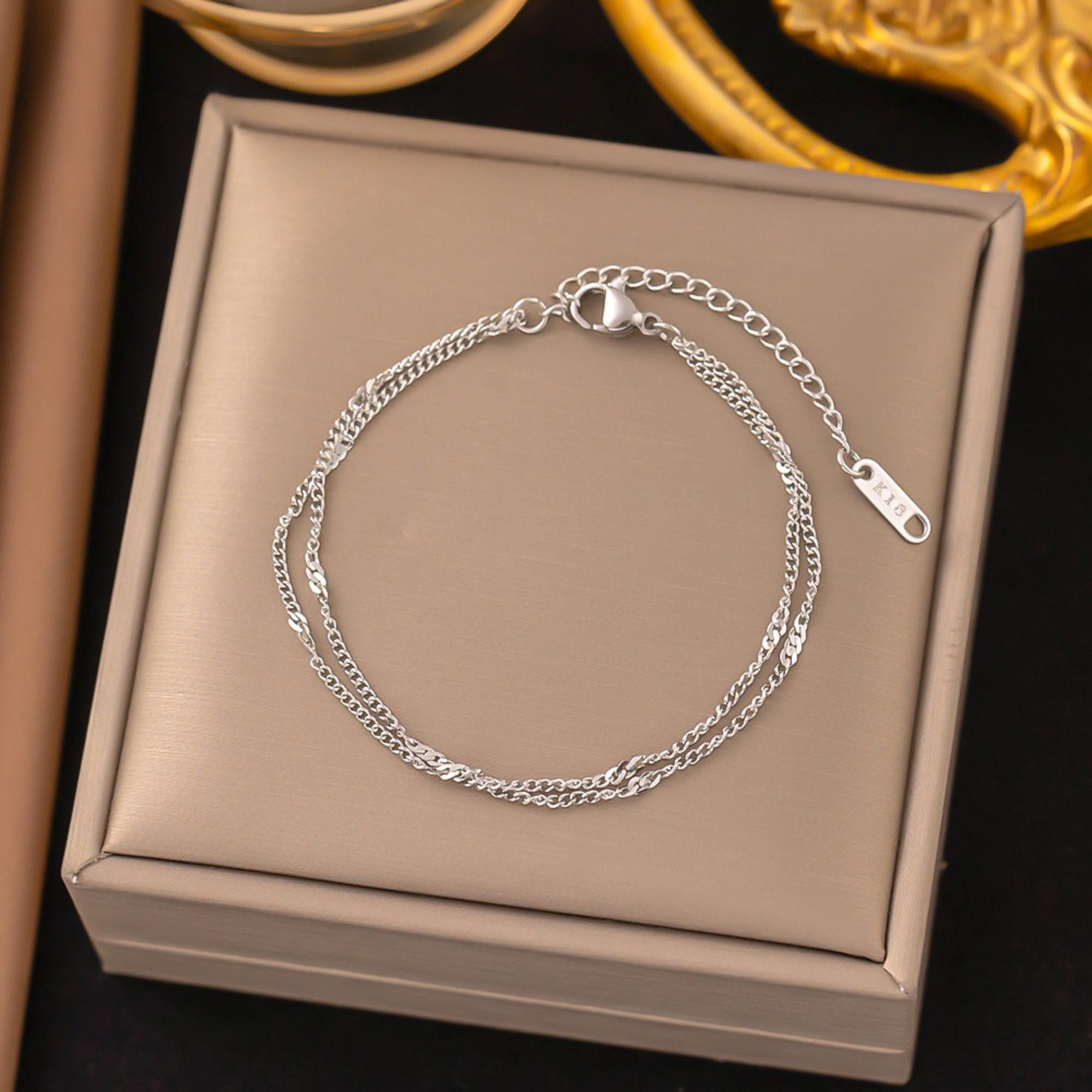 MYKI Double-Chain Bracelet(MKBRAD718-SSYI)