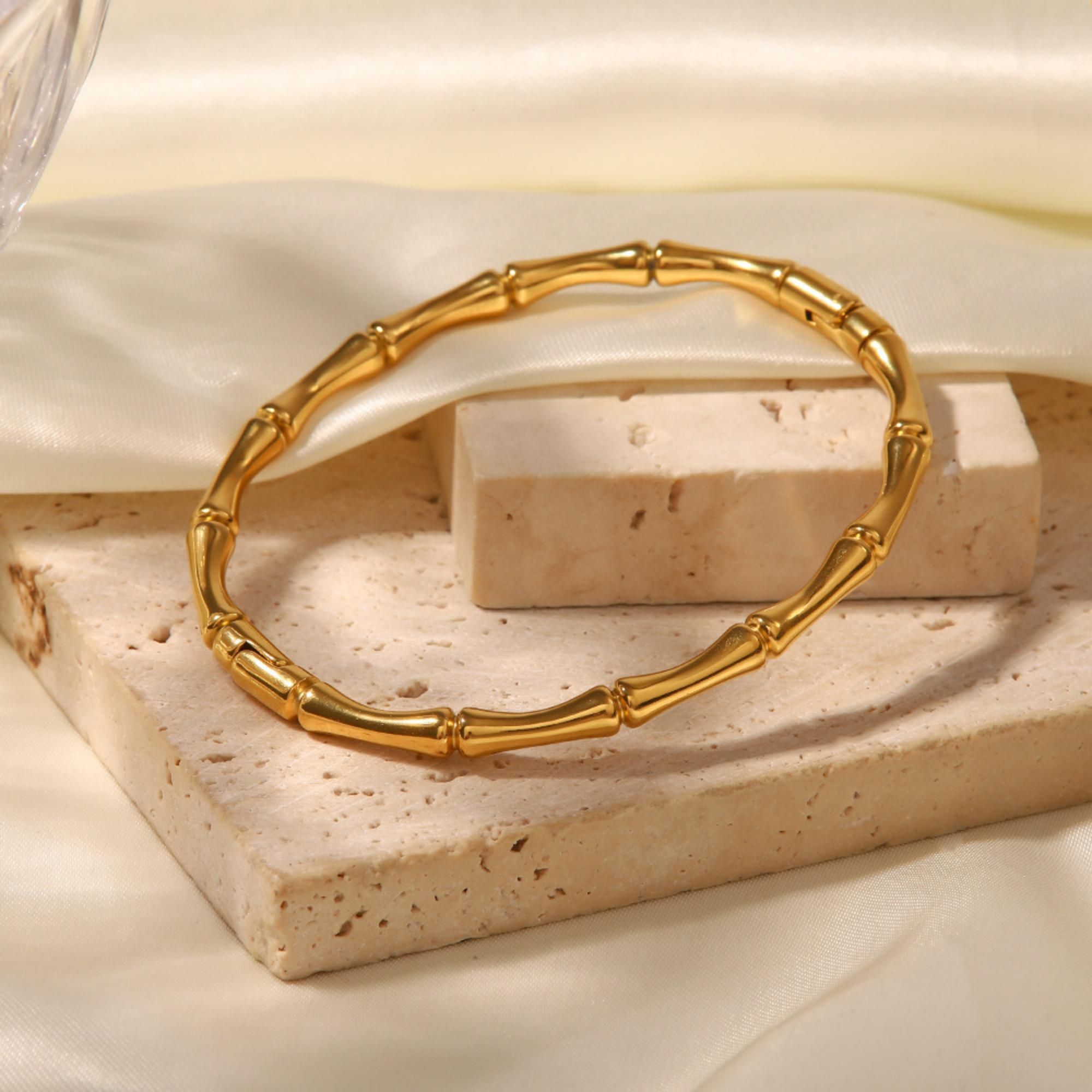 MYKI Bamboo Style Bangle | Anti-Tarnish(MKBRAD727-SSYI)