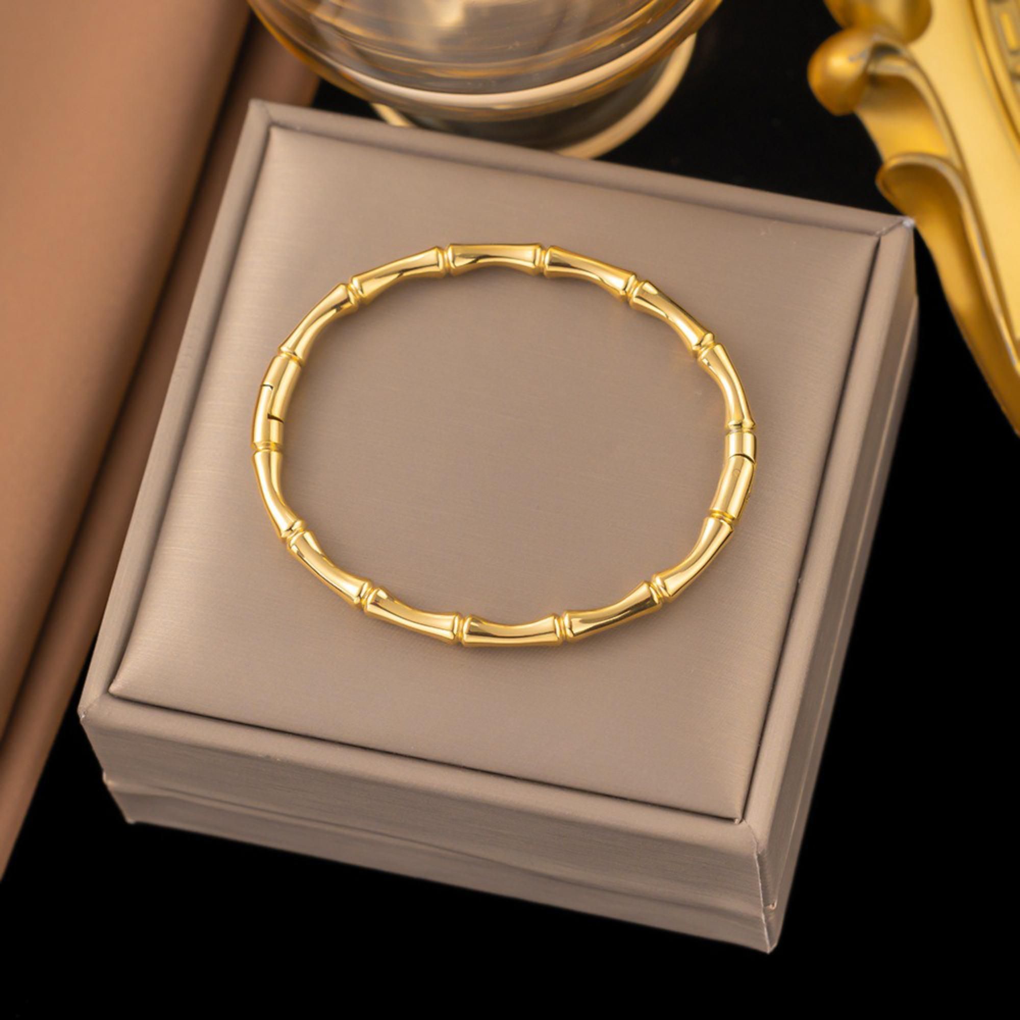MYKI Bamboo Style Bangle | Anti-Tarnish(MKBRAD727-SSYI)