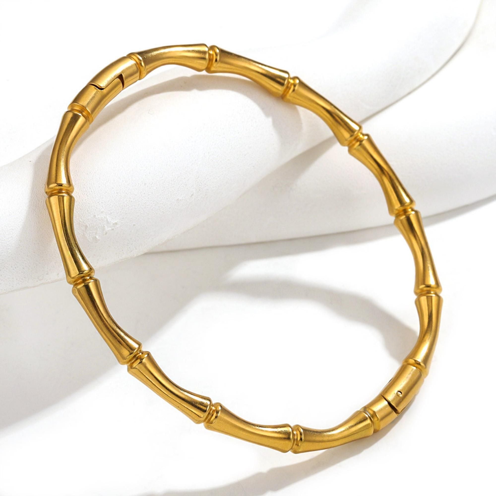 MYKI Bamboo Style Bangle | Anti-Tarnish(MKBRAD727-SSYI)