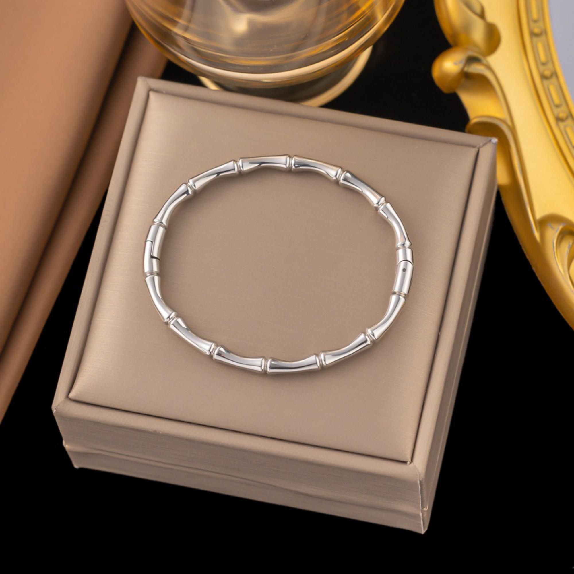MYKI Bamboo Style Bangle | Anti-Tarnish(MKBRAD727-SSYI)