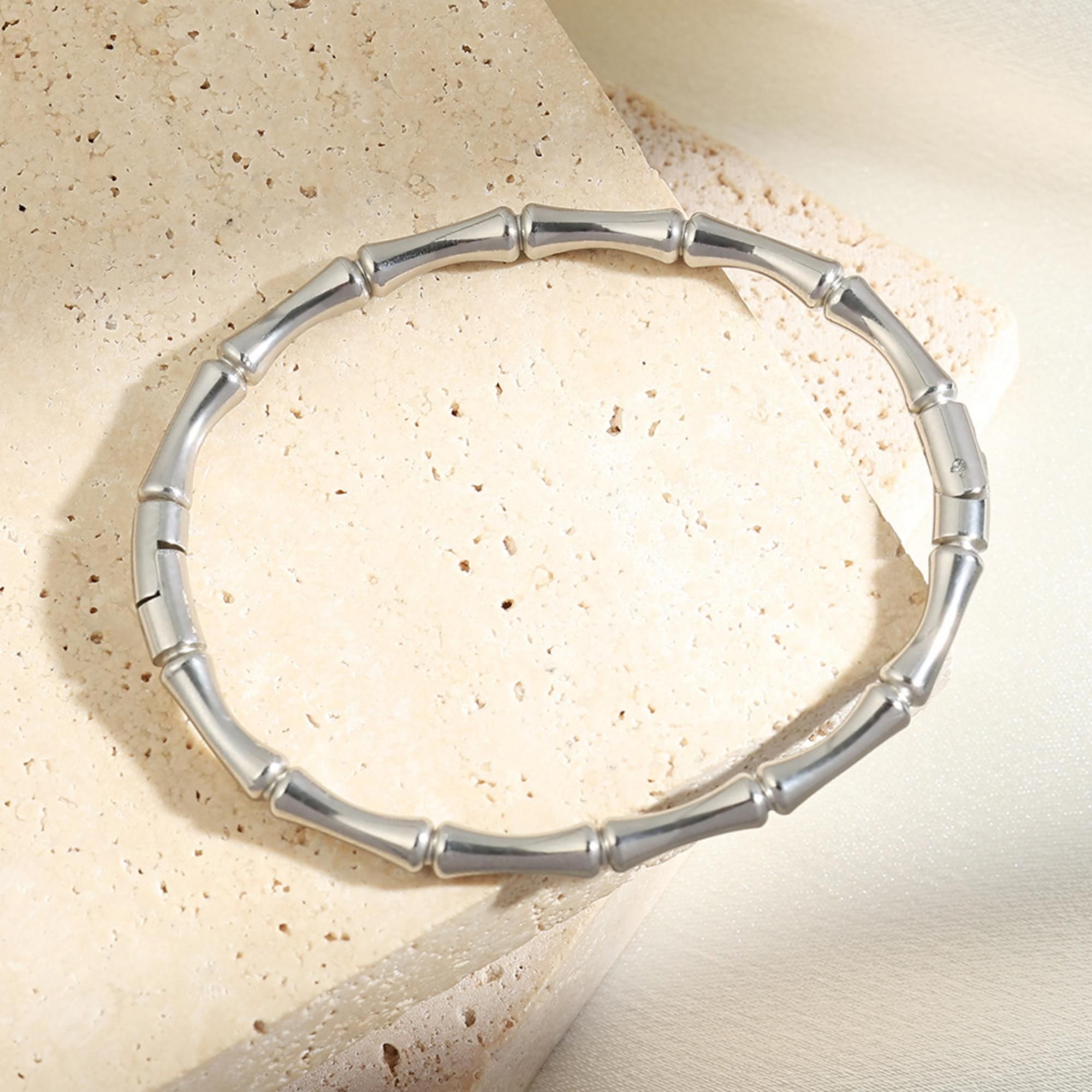 MYKI Bamboo Style Bangle | Anti-Tarnish(MKBRAD727-SSYI)