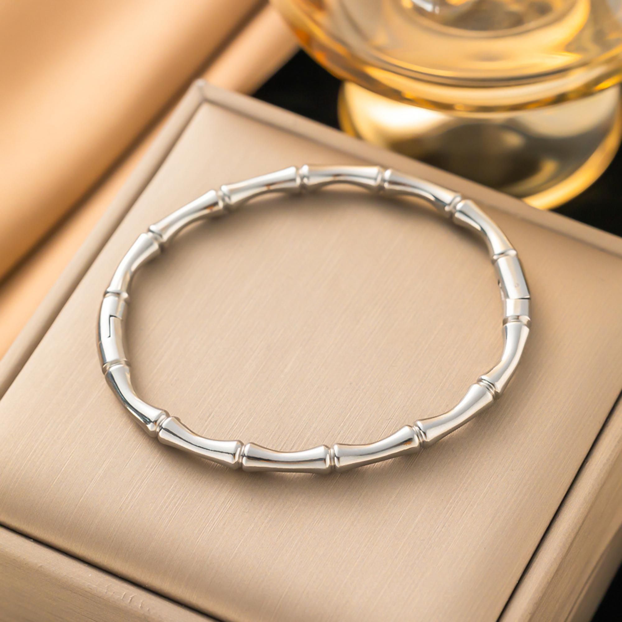 MYKI Bamboo Style Bangle | Anti-Tarnish(MKBRAD727-SSYI)