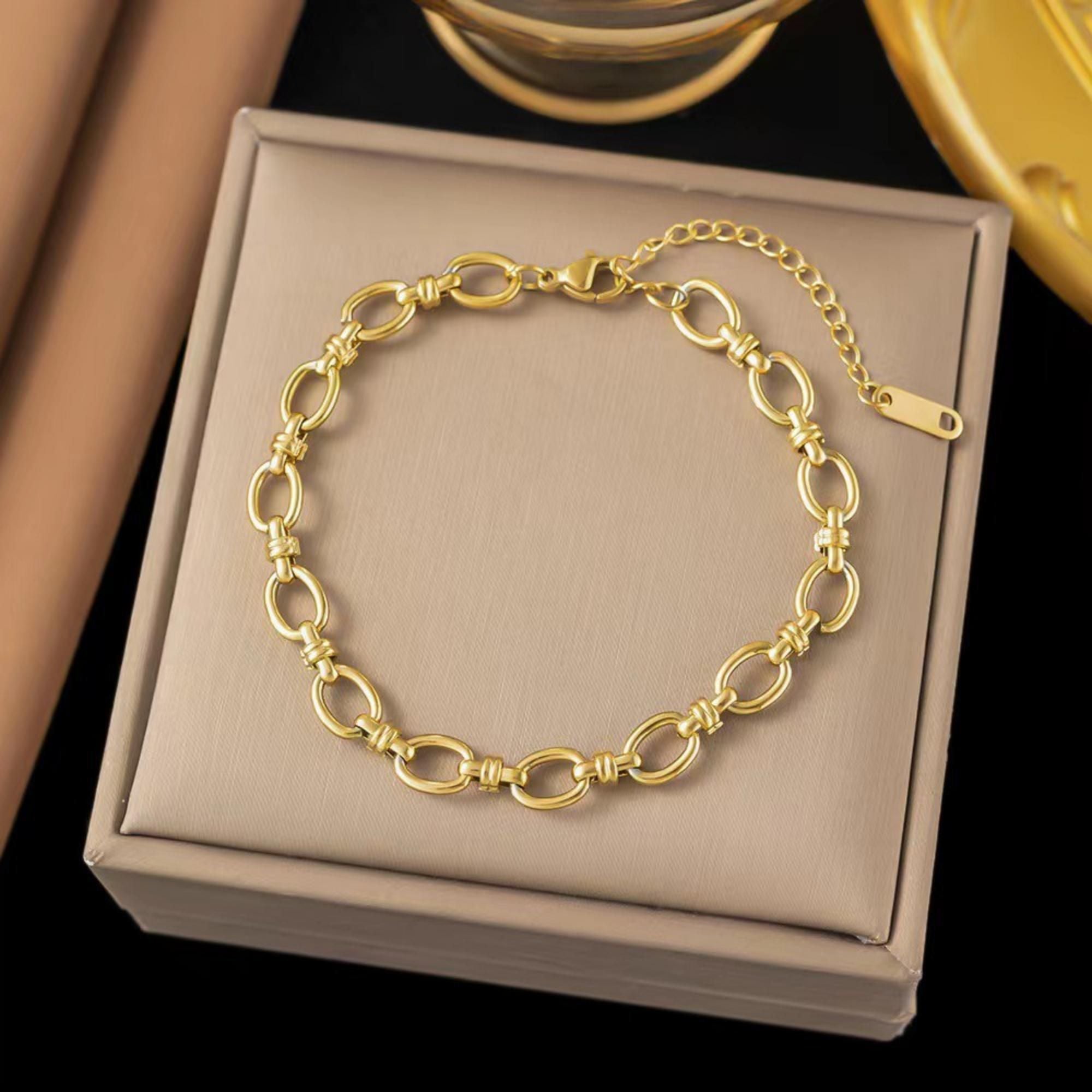 MYKI Stainless Steel Link Bracelet | Anti-Tarnish(MKBRAD731-SSYI)