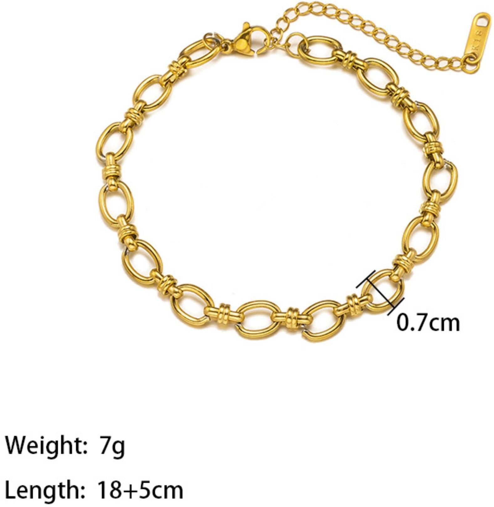 MYKI Stainless Steel Link Bracelet | Anti-Tarnish(MKBRAD731-SSYI)