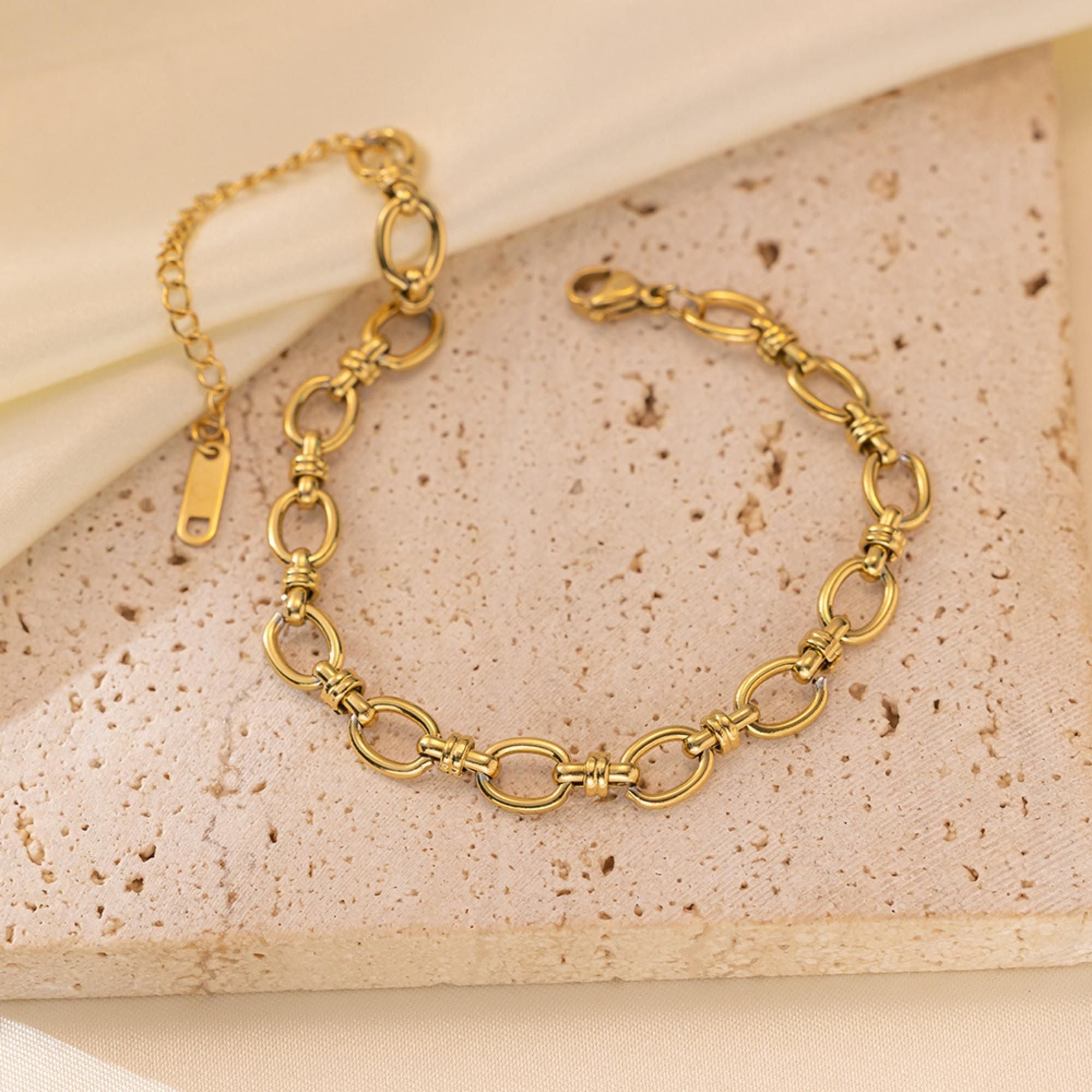 MYKI Stainless Steel Link Bracelet | Anti-Tarnish(MKBRAD731-SSYI)