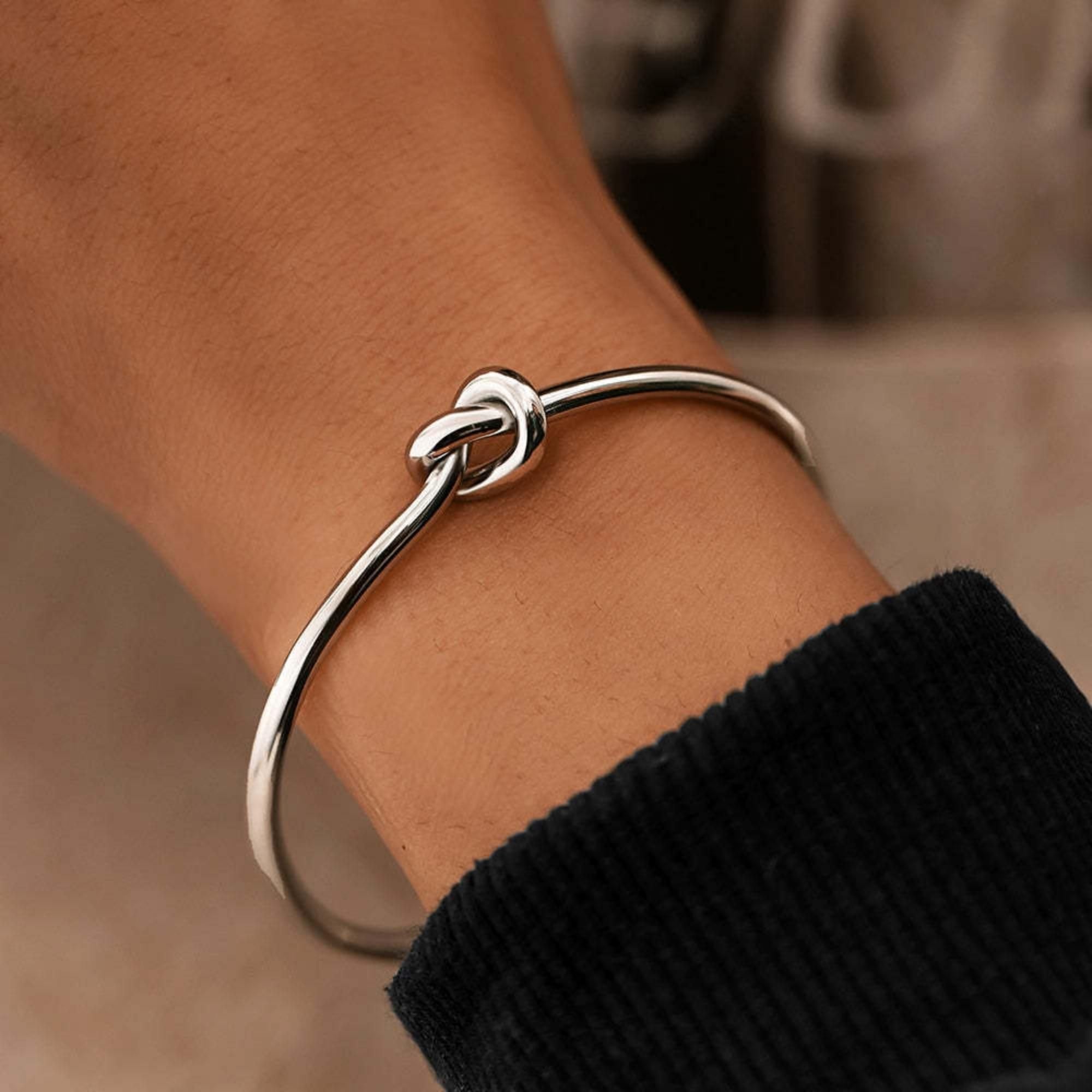 MYKI Knot Cuff Bracelet | Stainless Steel | Anti-Tarnish(MKBRAD736-SSYI)