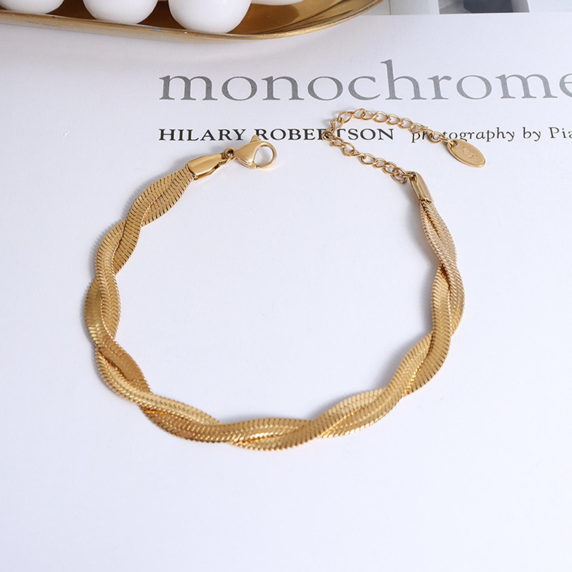MYKI Stainless Steel Braided Bracelet | Anti-Tarnish(MKBRAD769-SSYI)