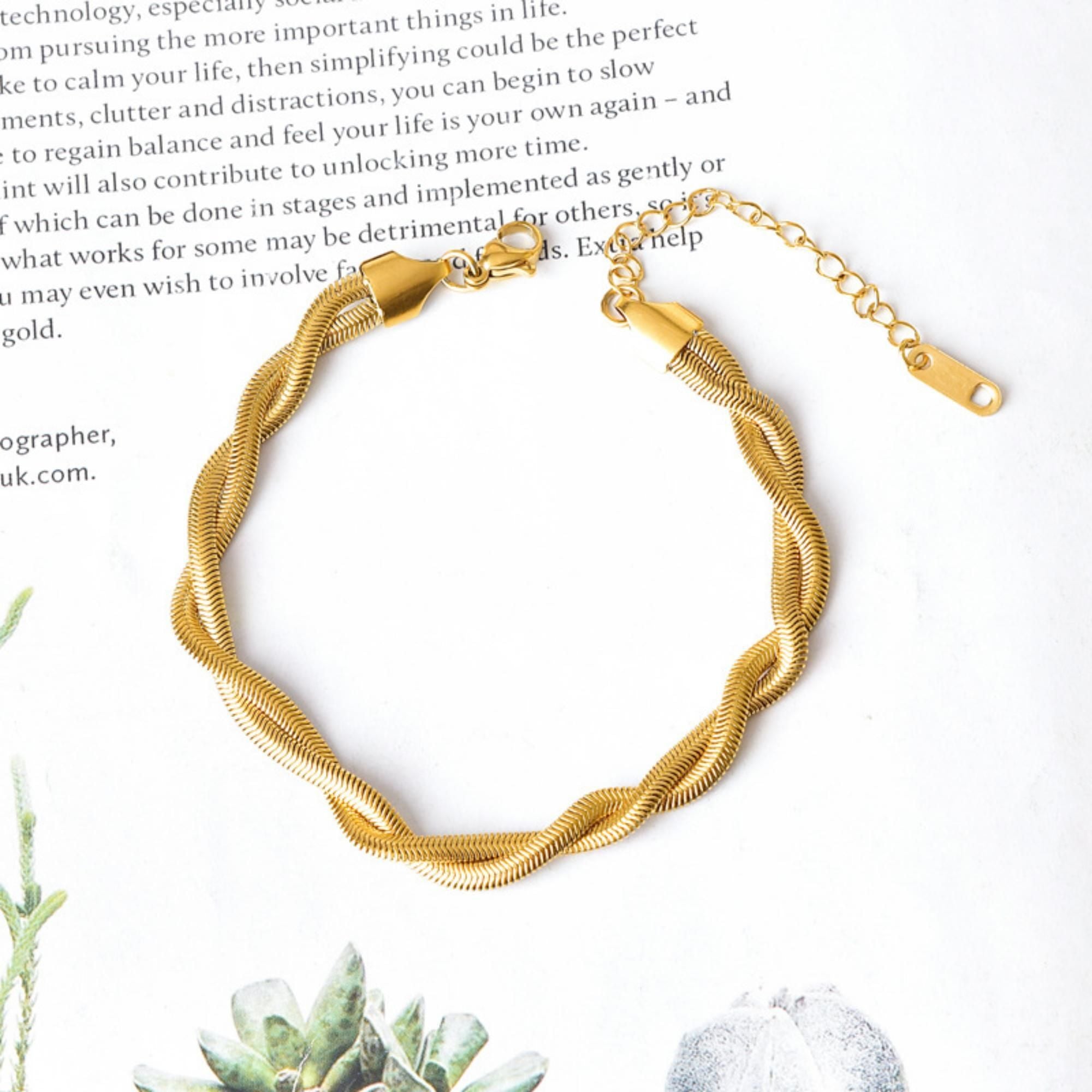 MYKI Stainless Steel Braided Bracelet | Anti-Tarnish(MKBRAD769-SSYI)