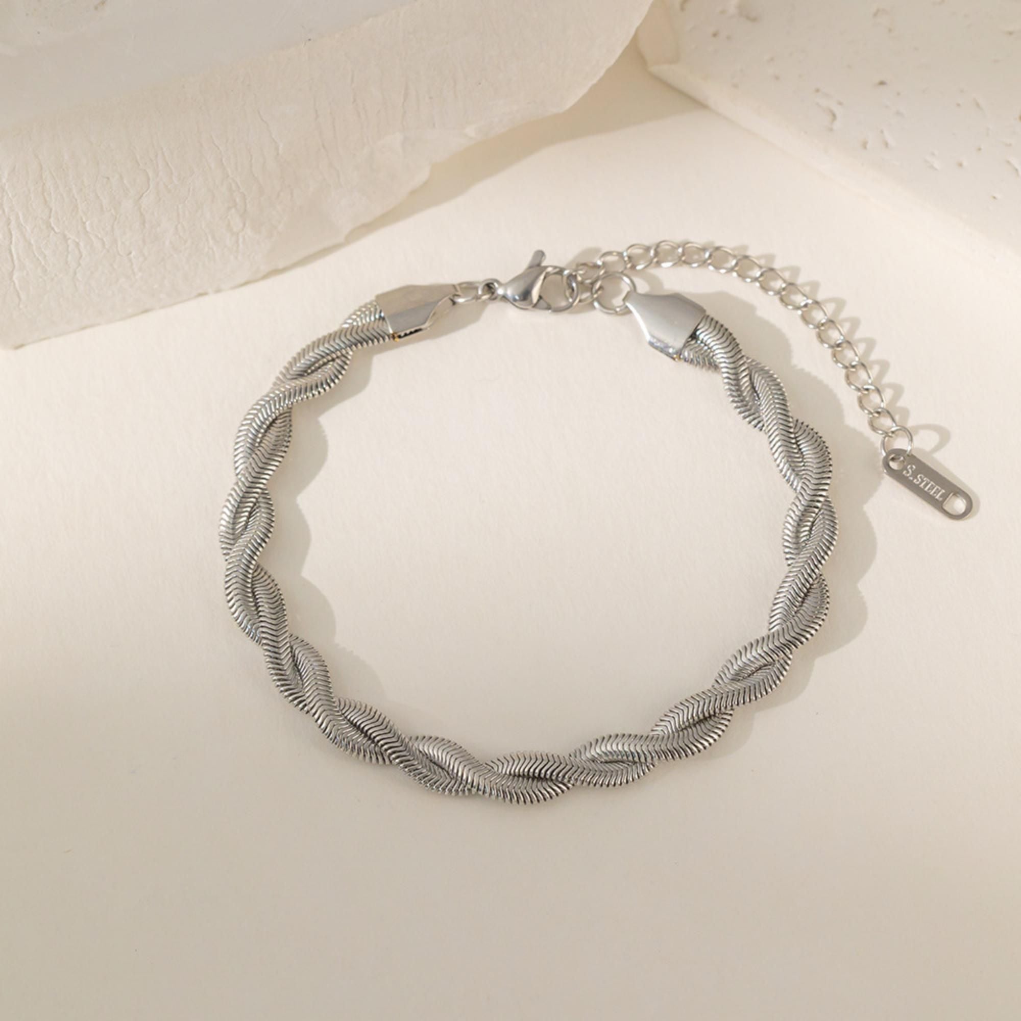 MYKI Stainless Steel Braided Bracelet | Anti-Tarnish(MKBRAD769-SSYI)