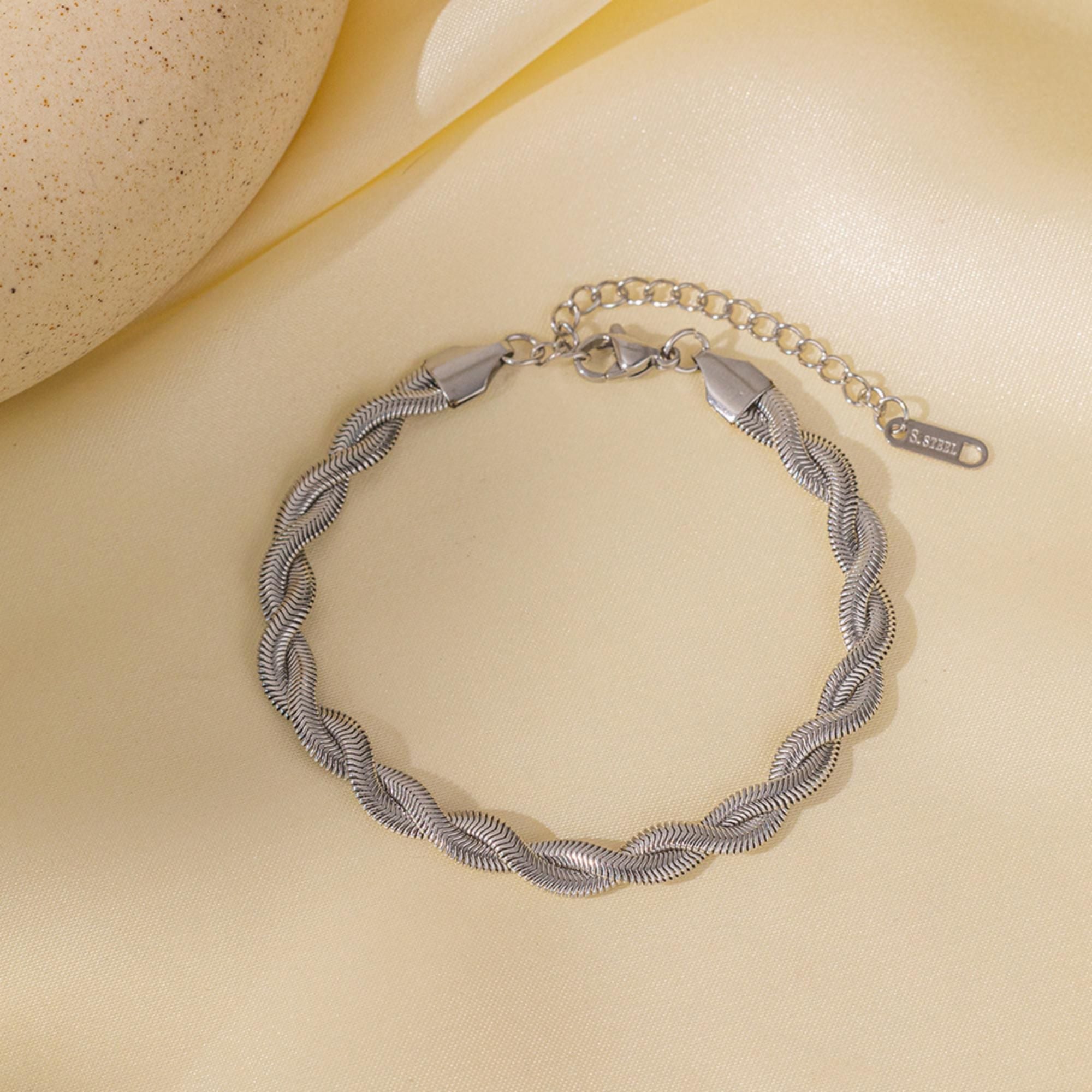 MYKI Stainless Steel Braided Bracelet | Anti-Tarnish(MKBRAD769-SSYI)