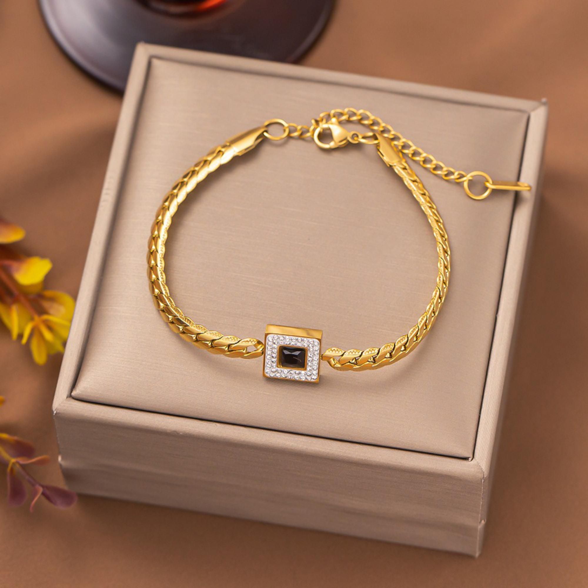 MYKI Coloured Stone Cuban Bracelet | Premium Finish(MKBRAD771G-SSYI)