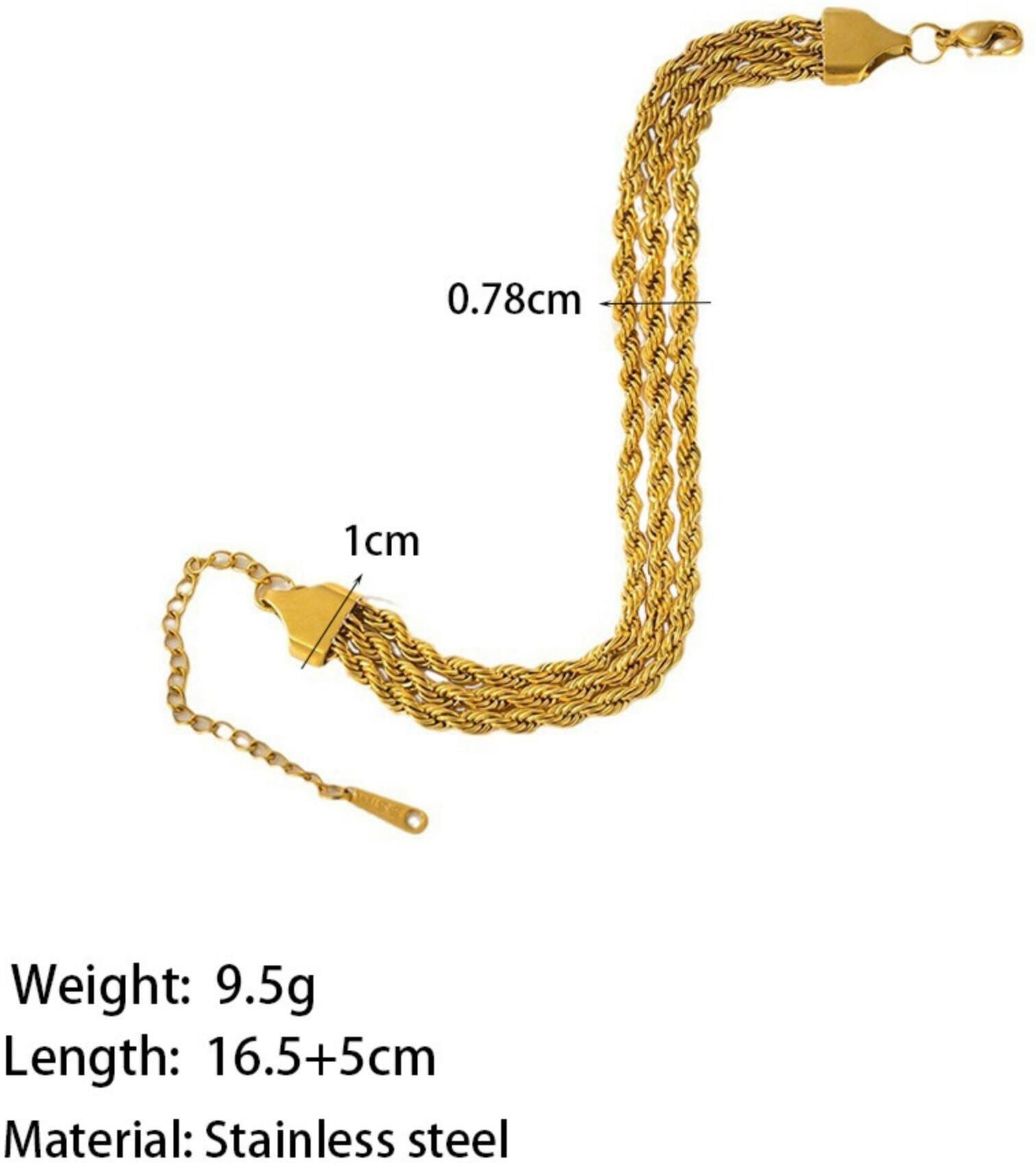MYKI Stainless Steel Triple Rope Bracelet | Anti-Tarnish(MKBRAD776-SSYI)