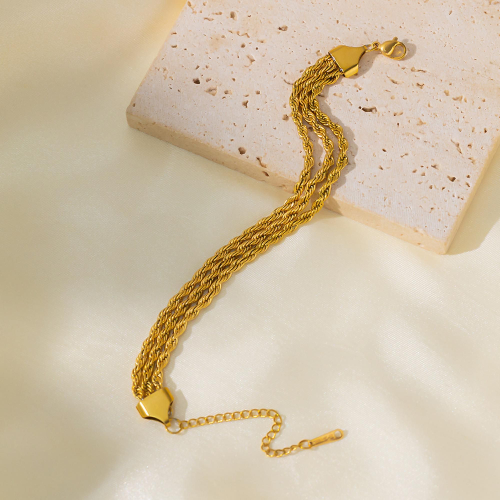 MYKI Stainless Steel Triple Rope Bracelet | Anti-Tarnish(MKBRAD776-SSYI)