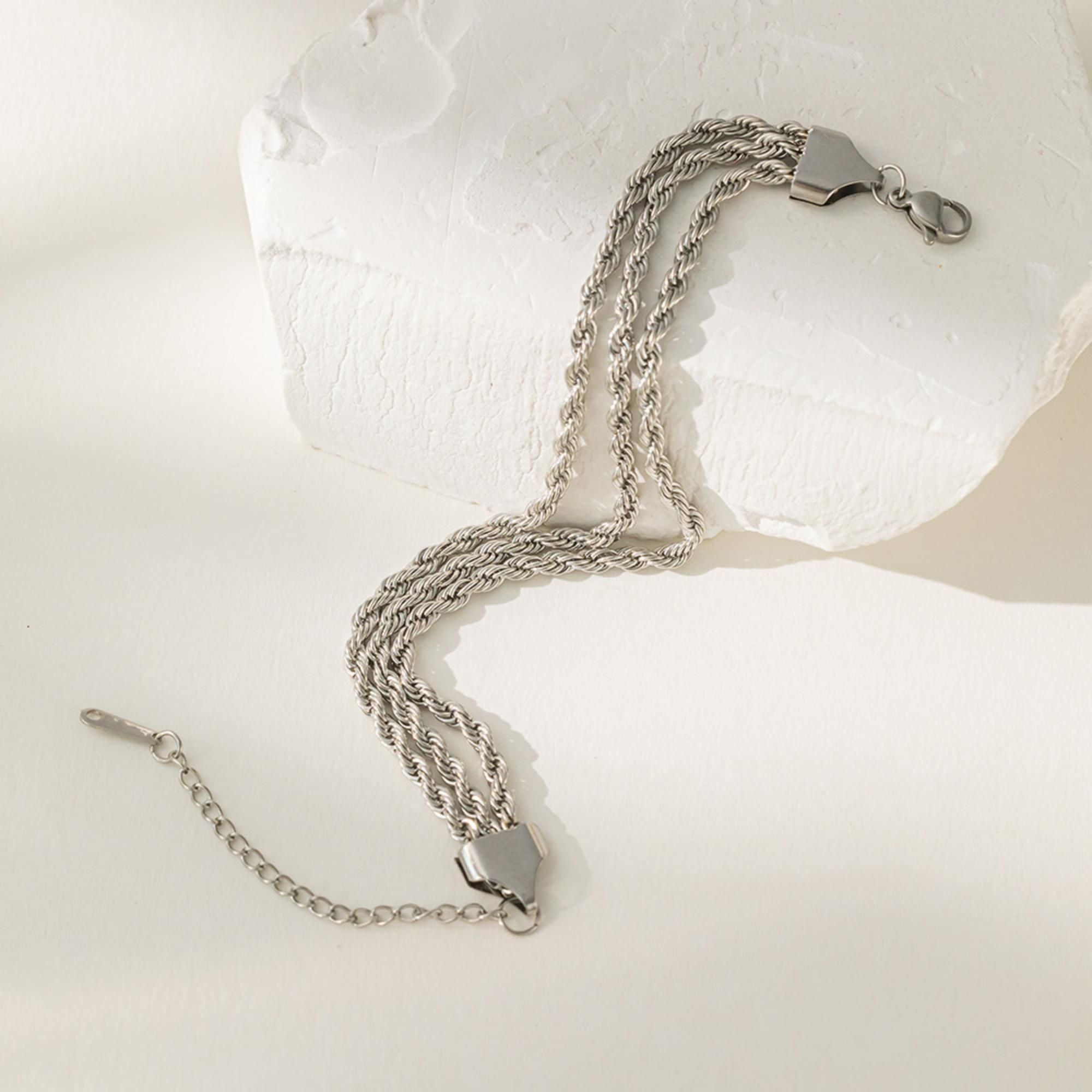 MYKI Stainless Steel Triple Rope Bracelet | Anti-Tarnish(MKBRAD776-SSYI)