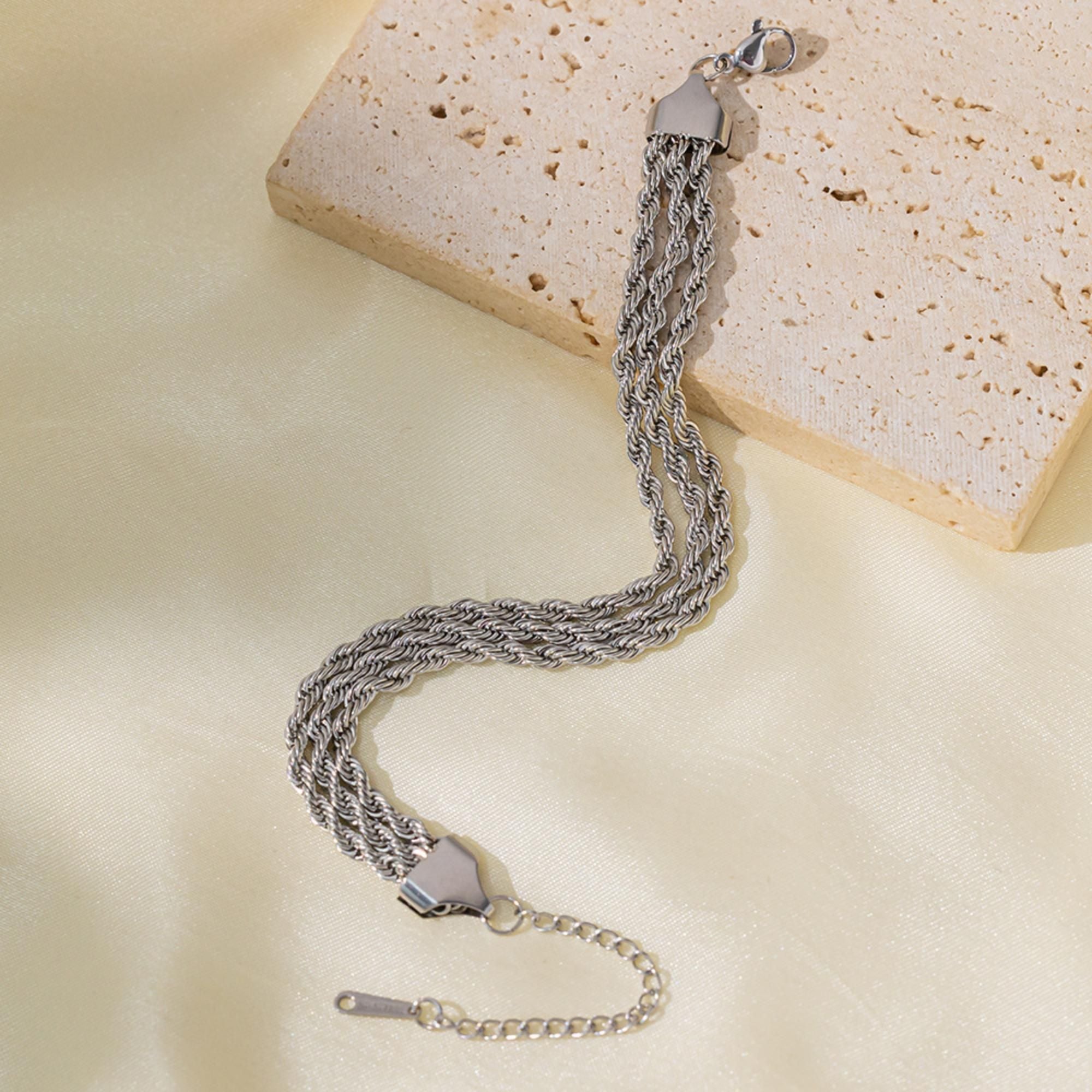 MYKI Stainless Steel Triple Rope Bracelet | Anti-Tarnish(MKBRAD776-SSYI)