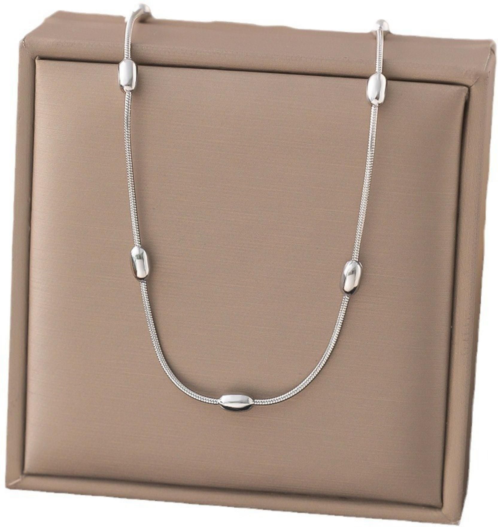 MYKI Anti-Tarnish Beaded Necklace (MK720S-SSYI)