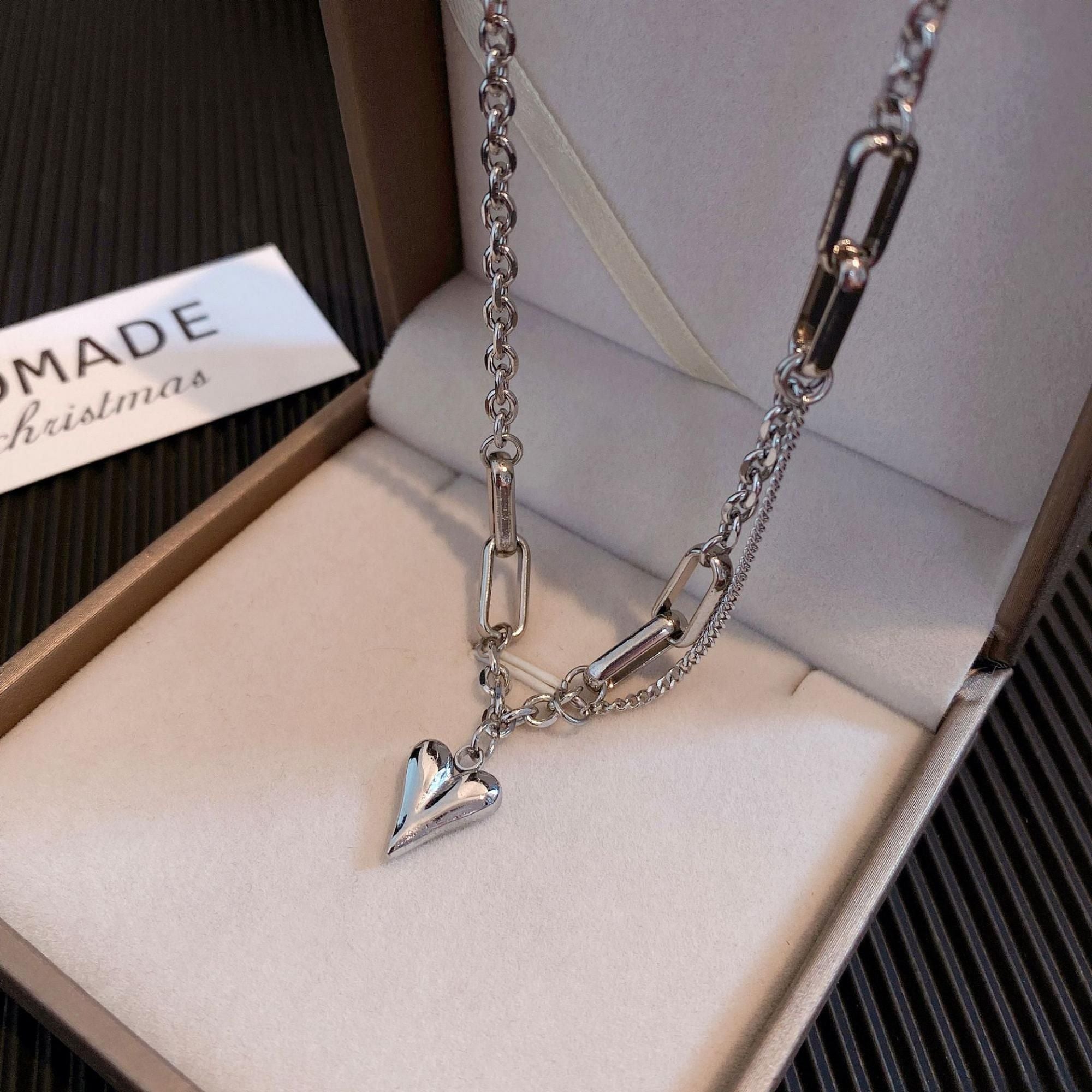 MYKI Appealing Heart Stainless Steel Necklace (MK729-SSYI)