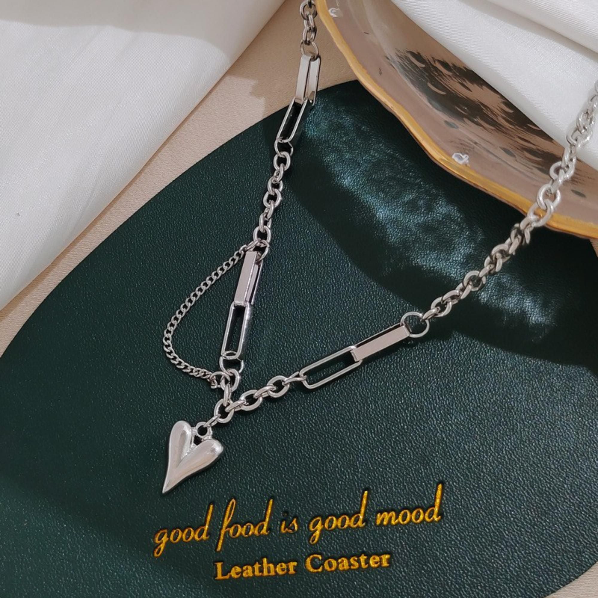 MYKI Appealing Heart Stainless Steel Necklace (MK729-SSYI)
